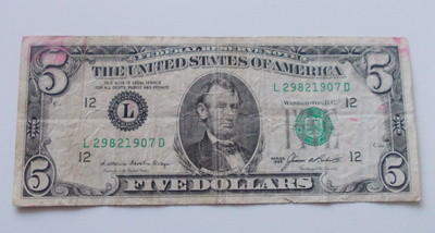 Abraham Lincoln 5 US Dollars 1985