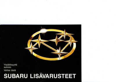 Subaru lisävarusteet -esite, 1987