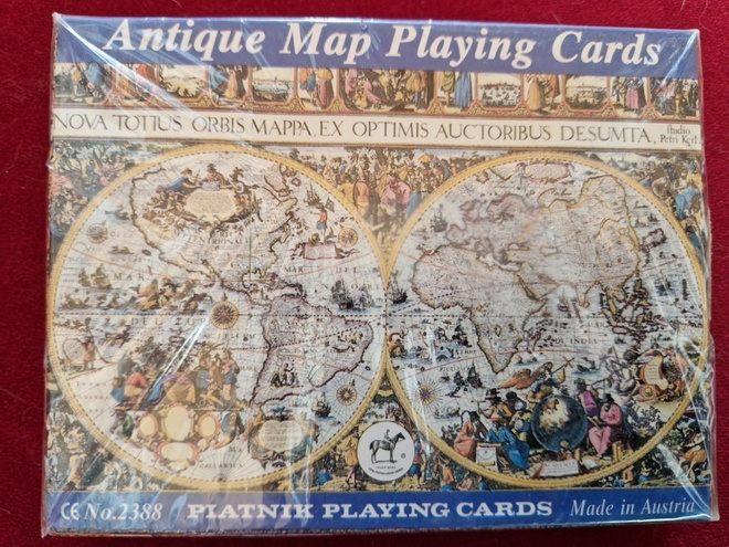 Pelikortit tuplapakkaus Piatnik Antique Map. Avaamaton pakka