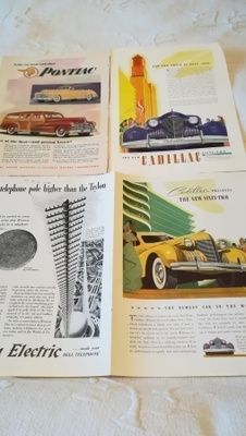 Vanhoja auto mainoksia Chevy Cadillac Ford Pontiac Mercury