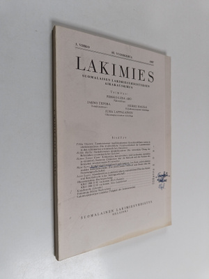 Lakimies 1/1987 : Suomalaisen lakimiesyhdistyksen aikakau...