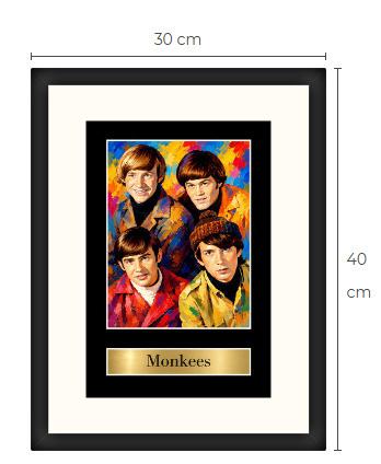 Uusi Monkees art print kehystetty 30 cm x 40 cm