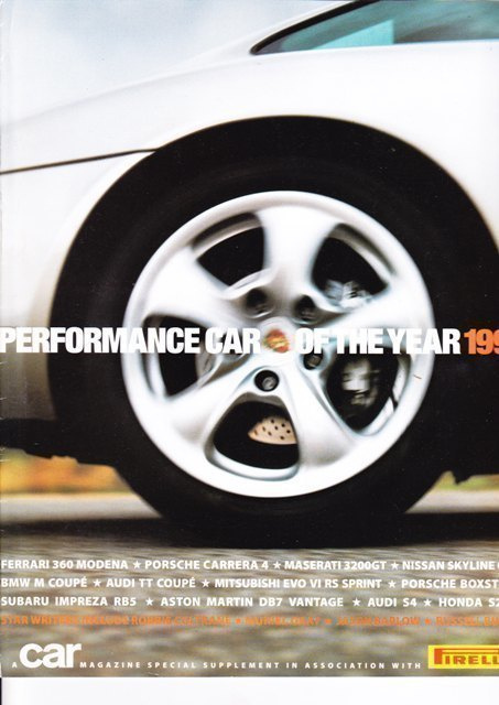 Pirelli performace car of the year -lehti, 1999