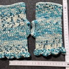 Alina´s Handmade käsityö RANTEENLÄMMITTIMET turkoosi valkoin - pikkukuva 2