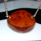 Vintage hopea kaulakoru Meripihka Amber riipus 925 - pikkukuva 3
