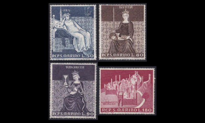 San Marino 921-4 ** Freskoja (1969)