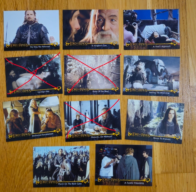 The lord of the rings keräilykortit
