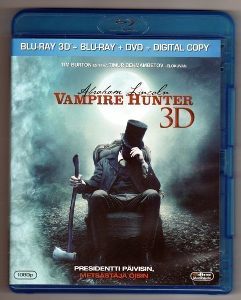Abraham Lincoln: Vampire Hunter 3-disc Blu-ray 3D Suomikansi