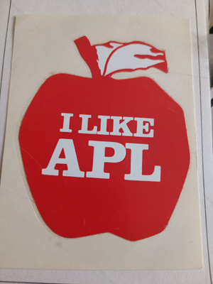 Vintage "I LIKE APL" -ohjelmointikieli tarra