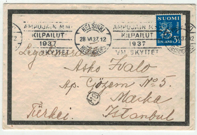 M30 1936 3,50 mk kirje Turkkiin 1937