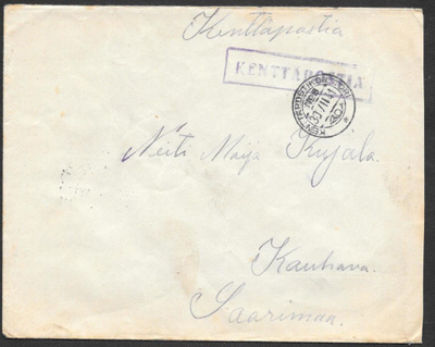 Kenttäposti - Kenttäpostia + kpk 8 30.7.1941