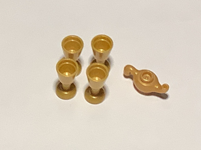 Lego Friends kultaiset pikarit ja oljylanppu (kannu)