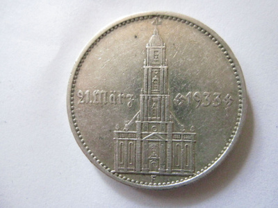 Natsi-Saksa 5 reichsmark 1934 F Potsdam Garrison Church