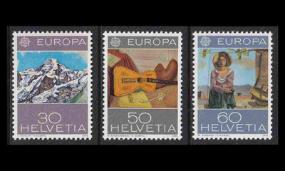 Sveitsi 1050-2 ** Europa maalauksia (1975)