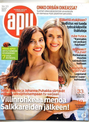 Apu n:o 33 2019 Sofia Arasola & Johanna  Puhakka.  Kari Piir