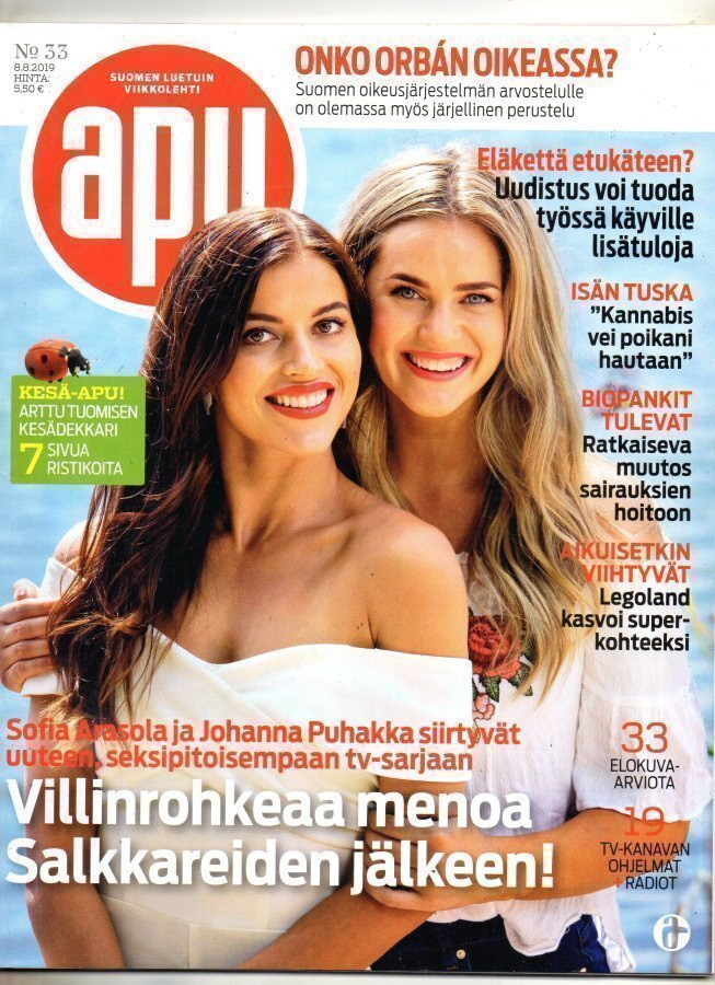Apu n:o 33 2019 Sofia Arasola & Johanna  Puhakka.  Kari Piir