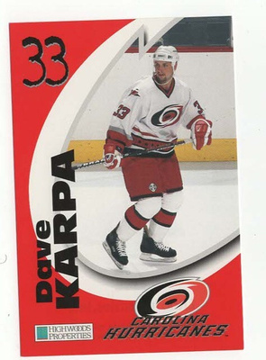 Dave Karpa Carolina Hurricanes Team Issue