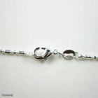 577 .. 925 Sterling Hopeoitu 1.5mm Bar & Helmi .. Kaulakoru - pikkukuva 4