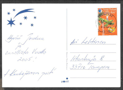 Postilähetys - Joulu 2004 0,60€ (LAPE 1717) Tampere 19.12.04