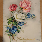 kukkakortti, ruusuja, kulkenut 1961 - pikkukuva 1