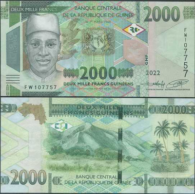 Guinea 2000 Francs 2022 (P-48Ab) UNC
