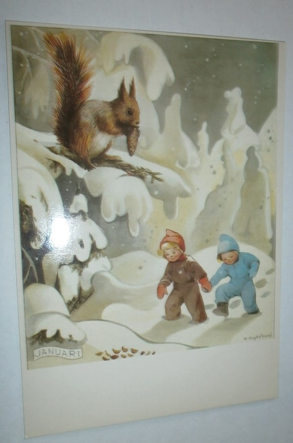 Frykstrand: Januari (lapset lumisessa metsässä), ei p.