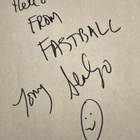 FASTBALL -yhtyeen nimikirjoitukset paperilla - pikkukuva 1