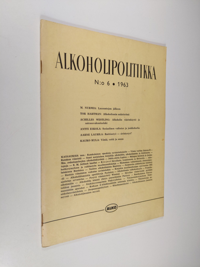 Alkoholipolitiikka n:o 6/1963
