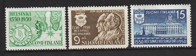 1950 HELSINKI 400v-merkkisarja leimaamattomana**