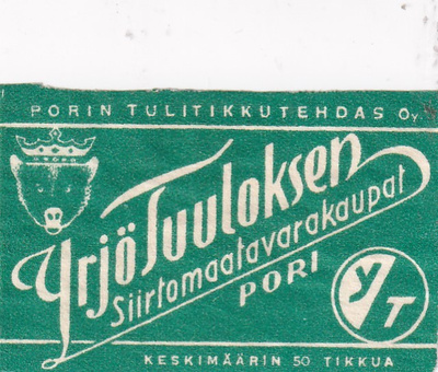 Pori, Yrjö  Tuuloksen siirtomaatavarakaupat  b529