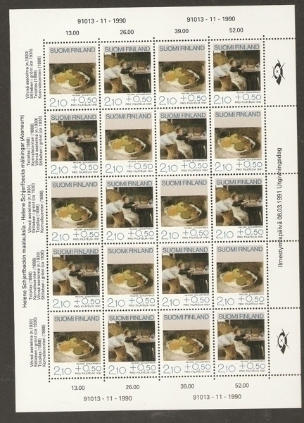 Suomi 1991 Pro Filatelia kokonainen arkki