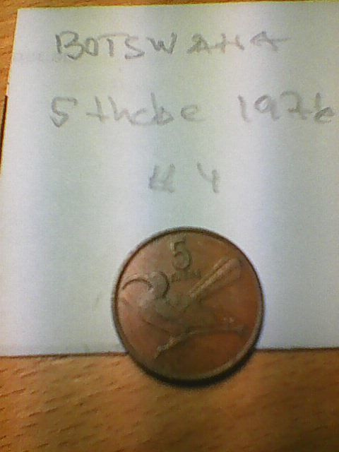 Botswana 5 thebe 1976, km#4