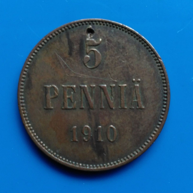 5 Penniä 1910 Vaikea vuosi
