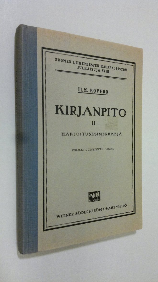Ilmari Kovero : Kirjanpito 2, Harjoitusesimerkkejä
