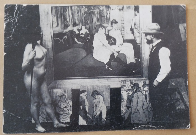 Taiteilija Henry de Toulouse-Lautrec ateljeessa, malli, ei p