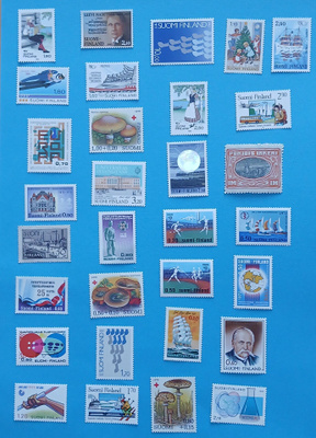 Suomalaisia postituoreita merkkejä eri vuosikymmeniltä **.