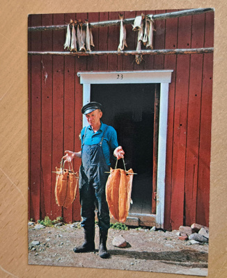 norjalainen kalastaja, kuivakalaa, kulkenut 1987