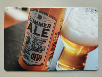 KERÄILIJÄN HELMI: Olvi Summer Ale -peltikyltti!