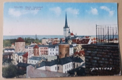 Tallinna, näköala Toompealta (Parikas), väripk 1926 Suomeen