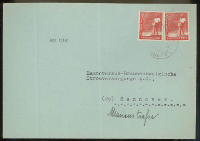 Saksa yhteisjulkaisu Mi 945 2 kpl kirje
