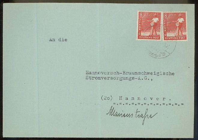 Saksa yhteisjulkaisu Mi 945 2 kpl kirje