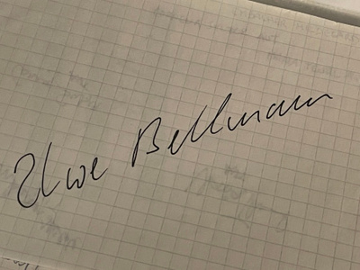 Uwe Bellmann nimikirjoitus paperilla