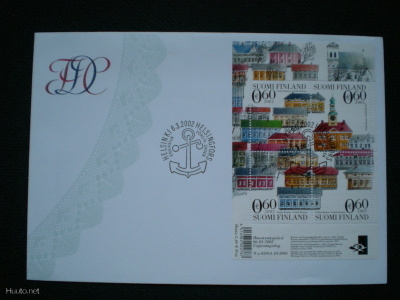 FDC Vanha Rauma 0,60 € 6.3.2002 - LaPe 1609-1612 BL30