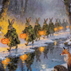 Halloween jänisten kulkue puron varrella - pikkukuva 1