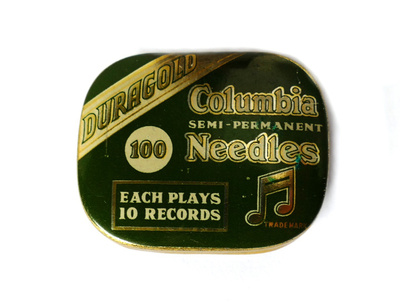 Vintage! Gramofonin neularasia & 15 neulaa, Columbia Needles
