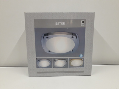 Kattovalaisin Ester 1lmp (chrome, opal, MarkSlöjd, uusi)