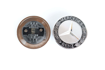 Mercedes-Benz Konepellin lätkämerkki, Kromi-musta – 57mm