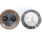 Mercedes-Benz Konepellin lätkämerkki, Kromi-musta – 57mm - pikkukuva 1