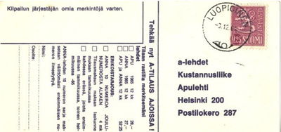 POSTILÄHETYS LUOPIOINEN
