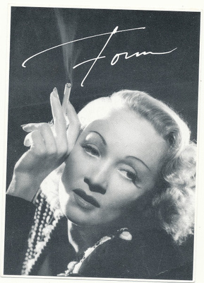 Filmitähti MARLENE DIETRICH - UP mainoskortti